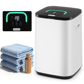 23L Large Towel Warmer Bucket, Hot Towel Heater with LED Light, Rapid Heating, 24H Delay Timer, 20/40/60min Heating Time, 4 Hooks for Oversized Towels