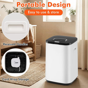 23L Large Towel Warmer Bucket, Hot Towel Heater with LED Light, Rapid Heating, 24H Delay Timer, 20/40/60min Heating Time, 4 Hooks for Oversized Towels