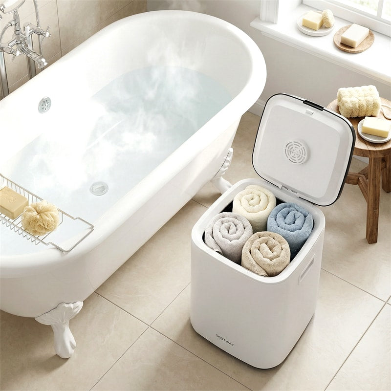 23L Large Towel Warmer Bucket, Hot Towel Heater with LED Light, Rapid Heating, 24H Delay Timer, 20/40/60min Heating Time, 4 Hooks for Oversized Towels