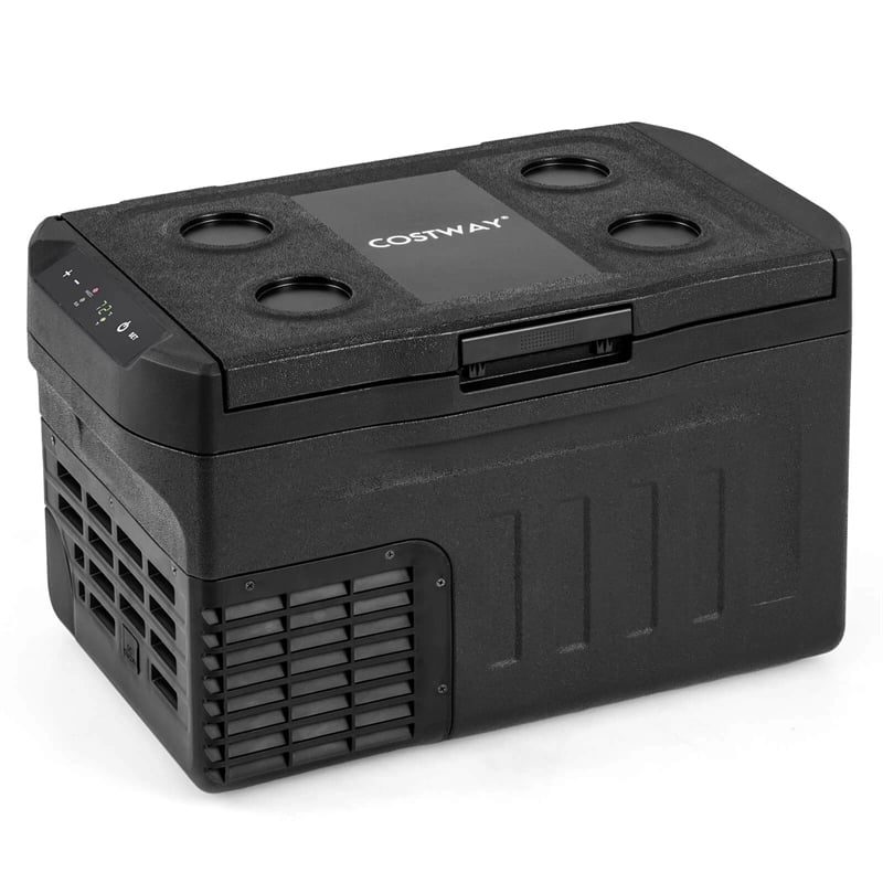 23/32/42QT Portable Car Refrigerator with -4°F~68°F Adjustable Range, 12V/24V DC 100-240V AC Electric Car Cooler Freezer for Camping, RV, Travel