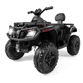 24V 2-Seater Kids ATV with 4 Motors, Soft Start, Spring Suspension & LED Lights, Electric 4 Wheeler Quad Ride On Toy for Boys Girls Ages 3-8