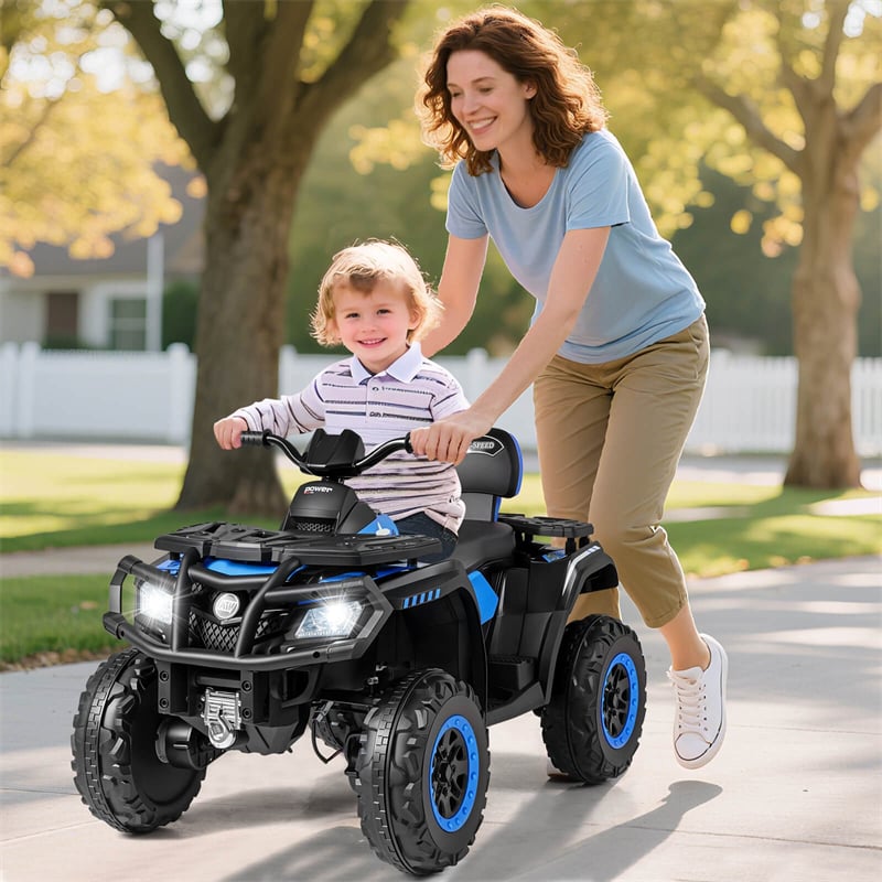 24V 2-Seater Kids ATV with 4 Motors, Soft Start, Spring Suspension & LED Lights, Electric 4 Wheeler Quad Ride On Toy for Boys Girls Ages 3-8