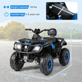 24V 2-Seater Kids ATV with 4 Motors, Soft Start, Spring Suspension & LED Lights, Electric 4 Wheeler Quad Ride On Toy for Boys Girls Ages 3-8