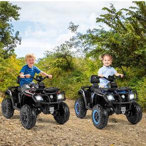 24V 2-Seater Kids ATV with 4 Motors, Soft Start, Spring Suspension & LED Lights, Electric 4 Wheeler Quad Ride On Toy for Boys Girls Ages 3-8