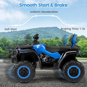 24V 2-Seater Kids ATV with 4 Motors, Soft Start, Spring Suspension & LED Lights, Electric 4 Wheeler Quad Ride On Toy for Boys Girls Ages 3-8