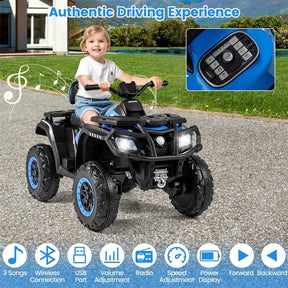 24V 2-Seater Kids ATV with 4 Motors, Soft Start, Spring Suspension & LED Lights, Electric 4 Wheeler Quad Ride On Toy for Boys Girls Ages 3-8