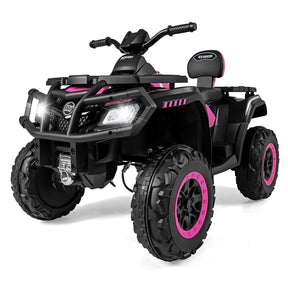 24V 2-Seater Kids ATV with 4 Motors, Soft Start, Spring Suspension & LED Lights, Electric 4 Wheeler Quad Ride On Toy for Boys Girls Ages 3-8