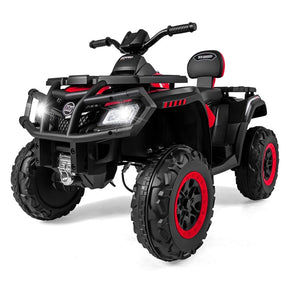 24V 2-Seater Kids ATV with 4 Motors, Soft Start, Spring Suspension & LED Lights, Electric 4 Wheeler Quad Ride On Toy for Boys Girls Ages 3-8