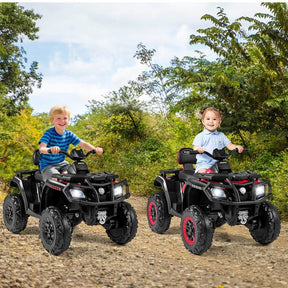 24V 2-Seater Kids ATV with 4 Motors, Soft Start, Spring Suspension & LED Lights, Electric 4 Wheeler Quad Ride On Toy for Boys Girls Ages 3-8