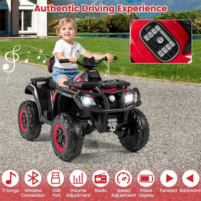 24V 2-Seater Kids ATV with 4 Motors, Soft Start, Spring Suspension & LED Lights, Electric 4 Wheeler Quad Ride On Toy for Boys Girls Ages 3-8