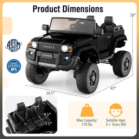 24V 2-Seater Ride on Car, Licensed Toyota LC250 Electric Ride-On Truck with Remote, 4WD/2WD Switchable & Spring Suspension for Kids Ages 3+