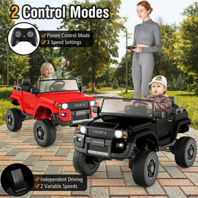 24V 2-Seater Ride on Car, Licensed Toyota LC250 Electric Ride-On Truck with Remote, 4WD/2WD Switchable & Spring Suspension for Kids Ages 3+