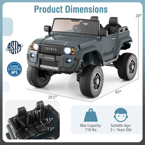 24V 2-Seater Ride on Car, Licensed Toyota LC250 Electric Ride-On Truck with Remote, 4WD/2WD Switchable & Spring Suspension for Kids Ages 3+