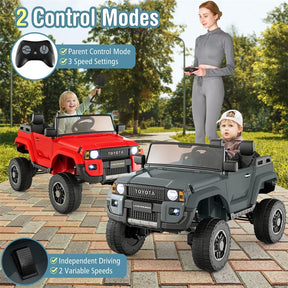 24V 2-Seater Ride on Car, Licensed Toyota LC250 Electric Ride-On Truck with Remote, 4WD/2WD Switchable & Spring Suspension for Kids Ages 3+