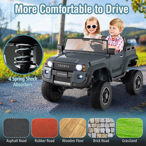 24V 2-Seater Ride on Car, Licensed Toyota LC250 Electric Ride-On Truck with Remote, 4WD/2WD Switchable & Spring Suspension for Kids Ages 3+