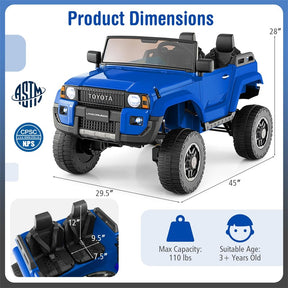 24V 2-Seater Ride on Car, Licensed Toyota LC250 Electric Ride-On Truck with Remote, 4WD/2WD Switchable & Spring Suspension for Kids Ages 3+
