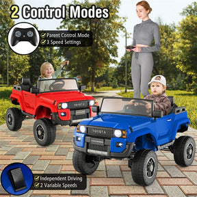 24V 2-Seater Ride on Car, Licensed Toyota LC250 Electric Ride-On Truck with Remote, 4WD/2WD Switchable & Spring Suspension for Kids Ages 3+