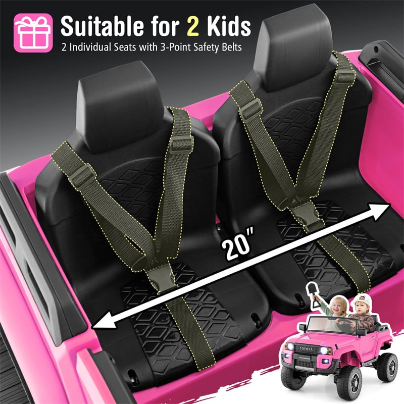 24V 2-Seater Ride on Car, Licensed Toyota LC250 Electric Ride-On Truck with Remote, 4WD/2WD Switchable & Spring Suspension for Kids Ages 3+