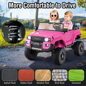 24V 2-Seater Ride on Car, Licensed Toyota LC250 Electric Ride-On Truck with Remote, 4WD/2WD Switchable & Spring Suspension for Kids Ages 3+