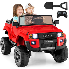 24V 2-Seater Ride on Car, Licensed Toyota LC250 Electric Ride-On Truck with Remote, 4WD/2WD Switchable & Spring Suspension for Kids Ages 3+
