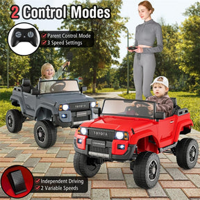 24V 2-Seater Ride on Car, Licensed Toyota LC250 Electric Ride-On Truck with Remote, 4WD/2WD Switchable & Spring Suspension for Kids Ages 3+