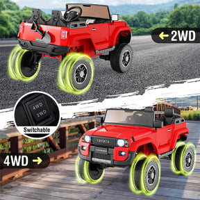 24V 2-Seater Ride on Car, Licensed Toyota LC250 Electric Ride-On Truck with Remote, 4WD/2WD Switchable & Spring Suspension for Kids Ages 3+