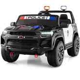 24V 4WD 2-Seater Police Ride on Car, Licensed Chevrolet Kids Electric Vehicle with Remote Control, Megaphone, Siren, Flashing LED Lights & Storage