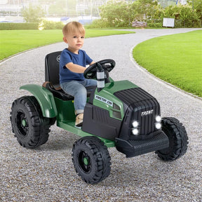 24V Ride On Tractor with Detachable Trailer & Remote Control, Kids Electric Vehicle with 3 Speeds, 15° Climbing & Music for Ages 3+