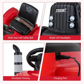 24V Ride On Tractor with Detachable Trailer & Remote Control, Kids Electric Vehicle with 3 Speeds, 15° Climbing & Music for Ages 3+