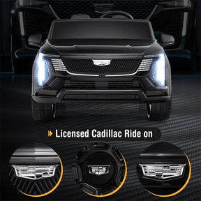 24V 2-Seater Ride-On Truck, Licensed Cadillac Kids Electric Car with Remote Control, 3 Speeds, LED Lights & Spring Suspension for Ages 3+