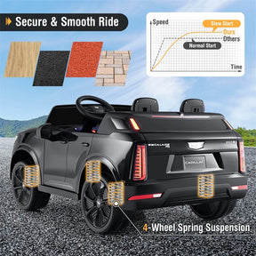 24V 2-Seater Ride-On Truck, Licensed Cadillac Kids Electric Car with Remote Control, 3 Speeds, LED Lights & Spring Suspension for Ages 3+
