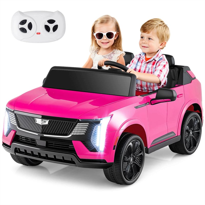 24V 2-Seater Ride-On Truck, Licensed Cadillac Kids Electric Car with Remote Control, 3 Speeds, LED Lights & Spring Suspension for Ages 3+