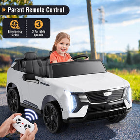 24V 2-Seater Ride-On Truck, Licensed Cadillac Kids Electric Car with Remote Control, 3 Speeds, LED Lights & Spring Suspension for Ages 3+