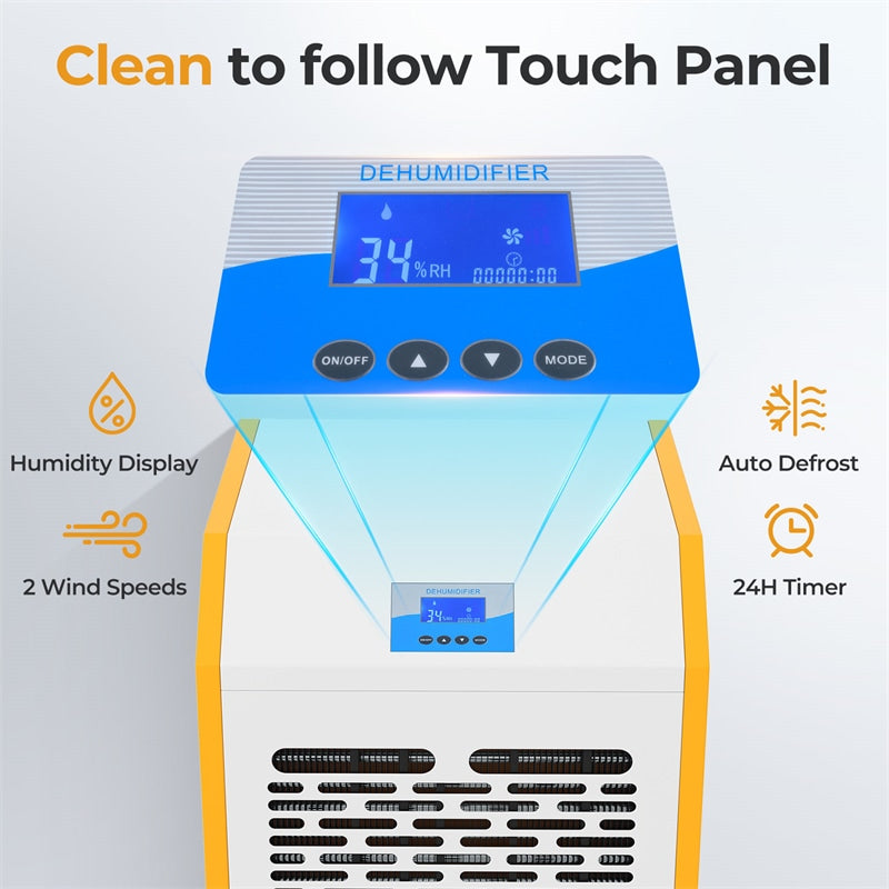 290 Pints Commercial Dehumidifier, 9000 Sq.Ft Industrial Dehumidifier with Pump, Drain Hose, 24H Timer & Wheels for Basement, Warehouse, Job Sites