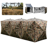 2-6 Person Hunting Blind, Double One-Way See-Through Pop-Up Ground Blind with Silent Slide Windows, 90° Full-Open Door & Carrying Bag for Deer Hunting