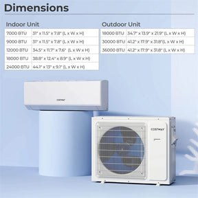 30K BTU 23 SEER2 3-Zone Mini Split Air Conditioner with Heat Pump, WiFi Enabled Inverter Split System AC with Energy Star Full Set