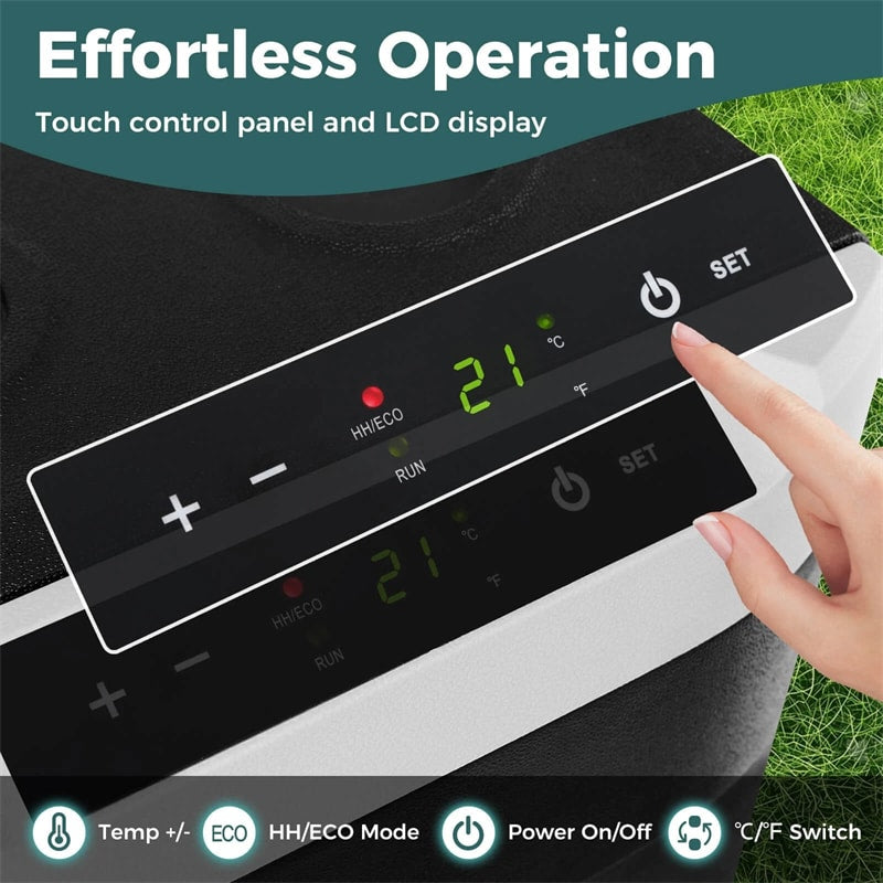 23/32/42QT Portable Car Refrigerator with -4°F~68°F Adjustable Range, 12V/24V DC 100-240V AC Electric Car Cooler Freezer for Camping, RV, Travel