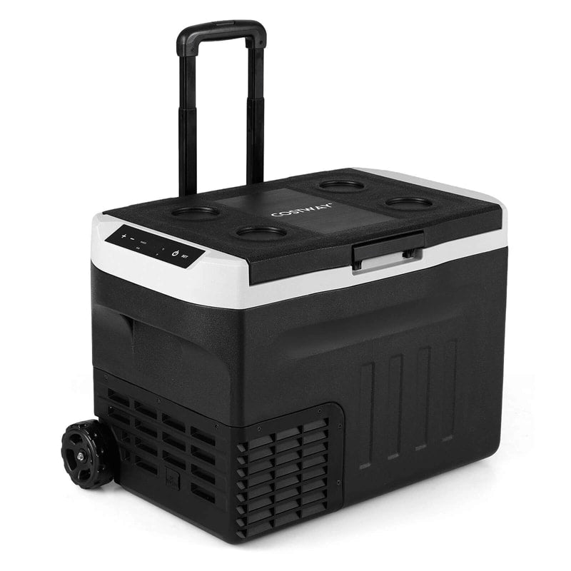 23/32/42QT Portable Car Refrigerator with -4°F~68°F Adjustable Range, 12V/24V DC 100-240V AC Electric Car Cooler Freezer for Camping, RV, Travel
