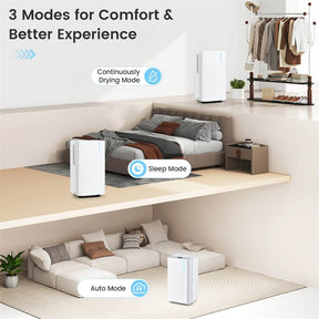32 Pint Dehumidifier with 3.3FT Drain Hose, 24H Timer & 3-Color Indicator, 2000 Sq.Ft Portable Dehumidifier for Basement, Bedroom, Bathroom