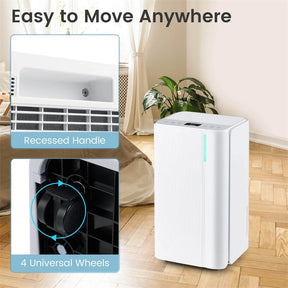 32 Pint Dehumidifier with 3.3FT Drain Hose, 24H Timer & 3-Color Indicator, 2000 Sq.Ft Portable Dehumidifier for Basement, Bedroom, Bathroom