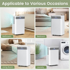 32 Pints 2000 Sq.ft Basement Dehumidifier with Drain Hose, 24H Timer & 3-Color Indicator, Quiet Portable Dehumidifier for Home, Bedroom, Bathroom