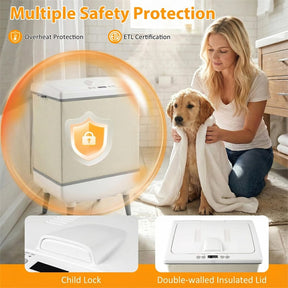 35L Large Towel Warmer Bucket for Bathroom, Foldable Blanket Warmer with Heat/Dry Modes, 24H Timer, Child Lock, Fits 3 Oversized 45"x70" Towels