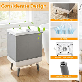 35L Large Towel Warmer Bucket for Bathroom, Foldable Blanket Warmer with Heat/Dry Modes, 24H Timer, Child Lock, Fits 3 Oversized 45"x70" Towels