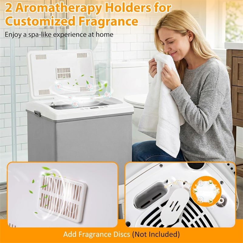 35L Large Towel Warmer Bucket for Bathroom, Foldable Blanket Warmer with Heat/Dry Modes, 24H Timer, Child Lock, Fits 3 Oversized 45"x70" Towels