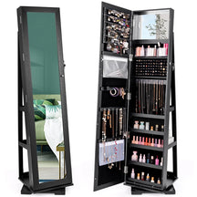 360° Rotating Jewelry Armoire with Higher Full Length Mirror, 3-in-1 Freestanding Lockable Jewelry Cabinet Organizer