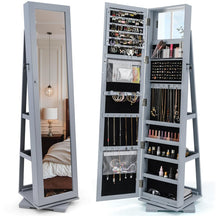 360° Rotating Jewelry Armoire with Higher Full Length Mirror, 3-in-1 Freestanding Lockable Jewelry Cabinet Organizer