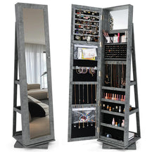 360° Rotating Jewelry Armoire with Higher Full Length Mirror, 3-in-1 Freestanding Lockable Jewelry Cabinet Organizer