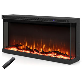 36/40/50/60 Inches 3-Sided Electric Fireplace Insert, 750W/1200W Recessed Fireplace Heater with 12 Flame Colors, Remote, 5 Brightness & 8H Timer