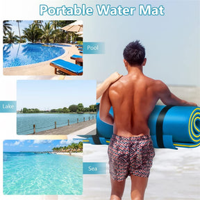 87" x 36" Floating Water Mat Pad, 3-Layer XPE Foam Water Pad/Pool Mat/Lounger Floating Island for River Lake Ocean