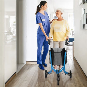 3-Wheel Folding Rollator Walker with Shopping Bag, Lightweight Aluminum Mobility Walking Aid